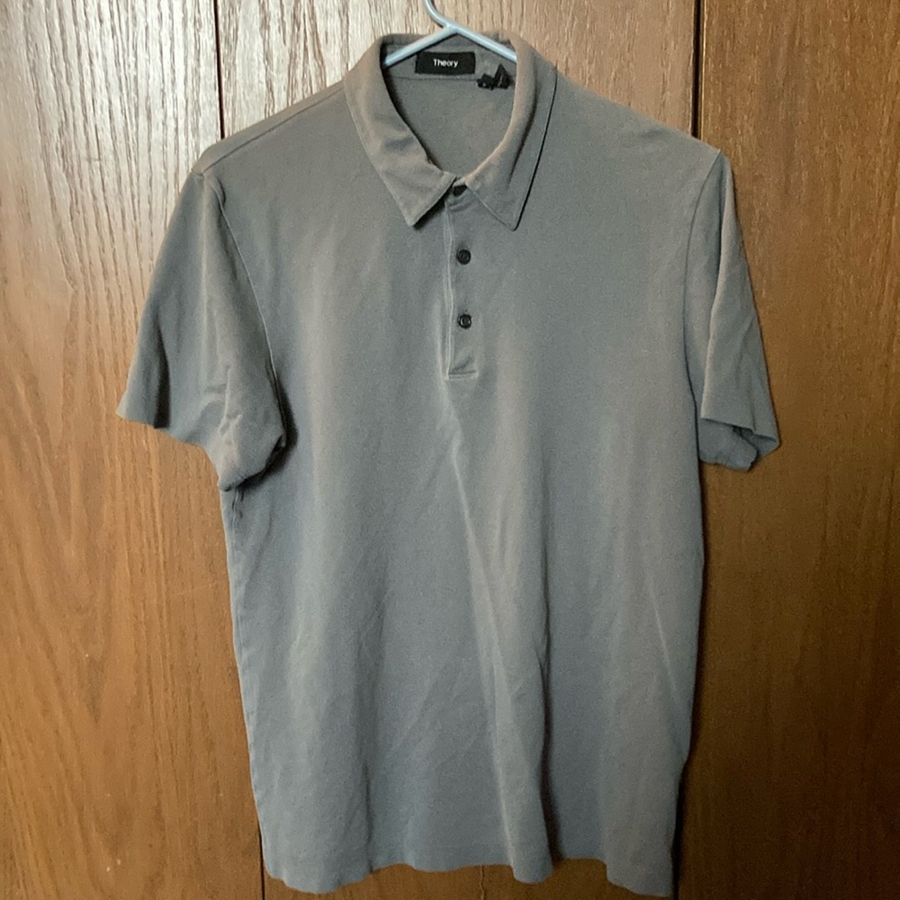 Theory Men's Gray Polo Shirt